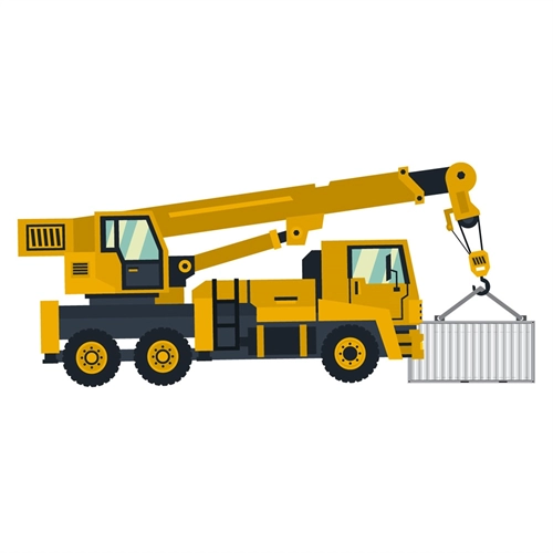 Construction Theme Crane Truck Transparent Sticker